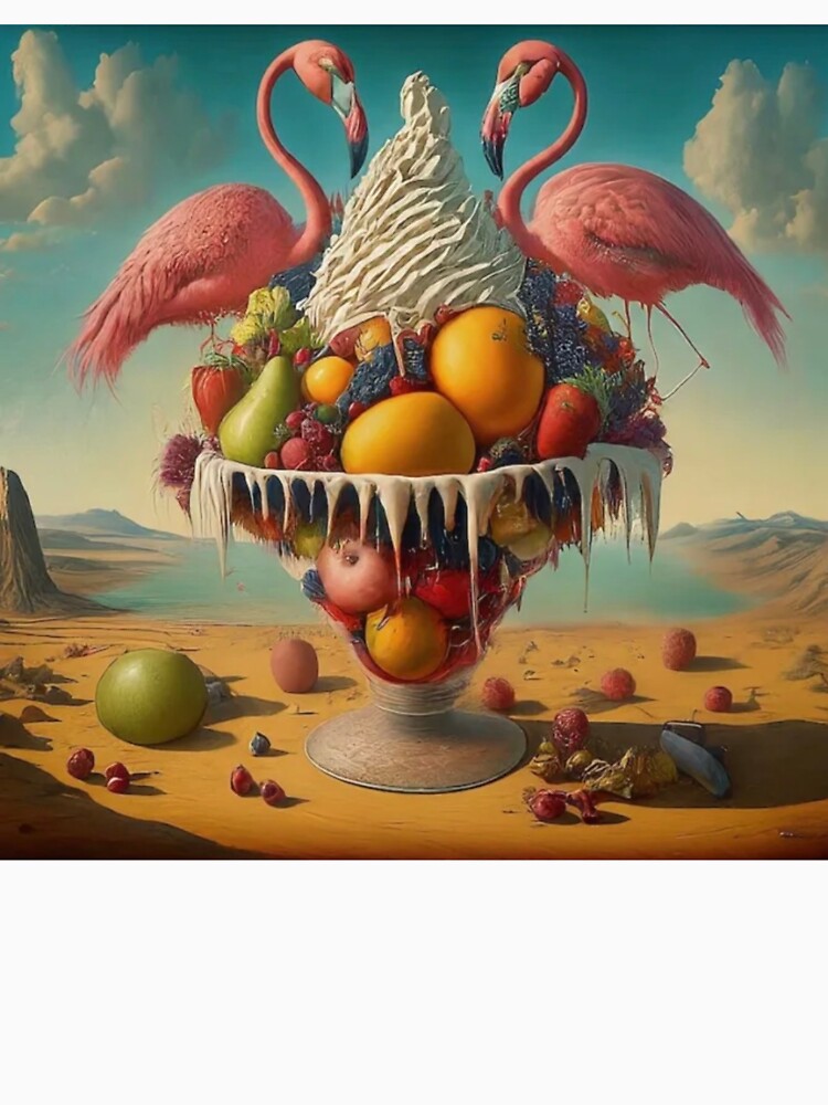 Flamingo Oasis – Weirdcore Dessert Landscape by EchoWave11
