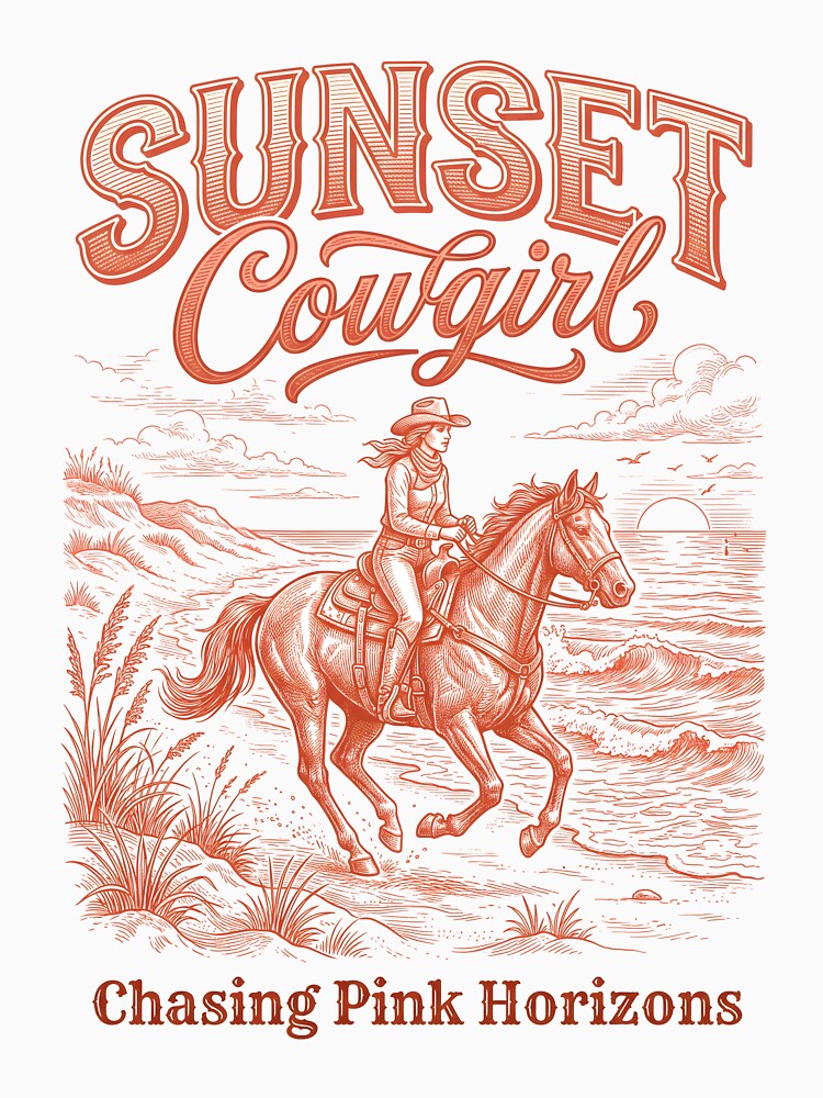 Sunset Cowgirl – Coastal Cowgirl Horse Design by Sea Gem