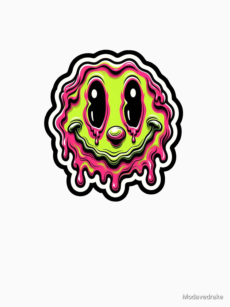 Melting Neon Psychedelic Smiley Face by Modavedrake
