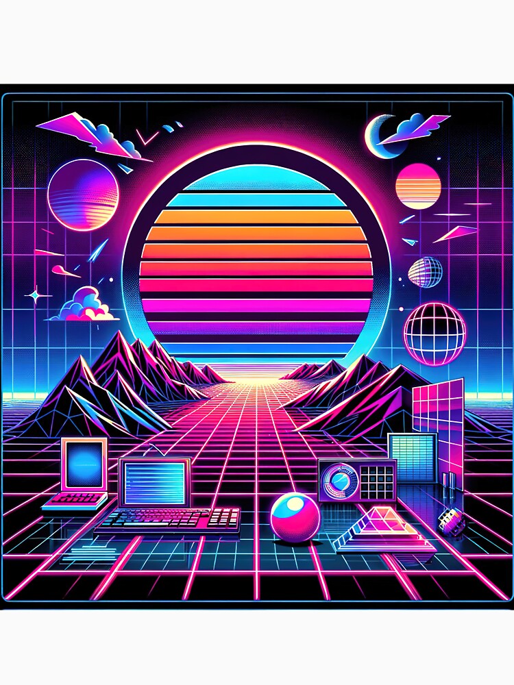 Neon Nostalgia: Synthwave Sunset by FIYARO