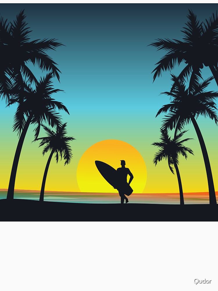 Surfing on the beach by Qudor
