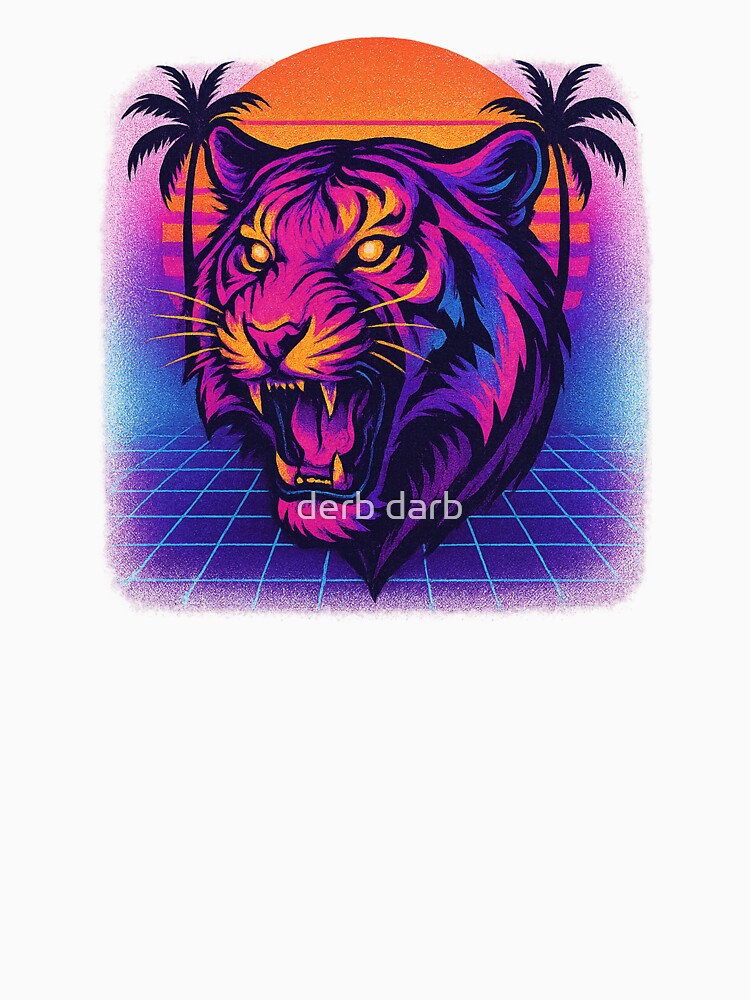 Neon Sunset Tiger – Retro 80s Vibe by derb darb
