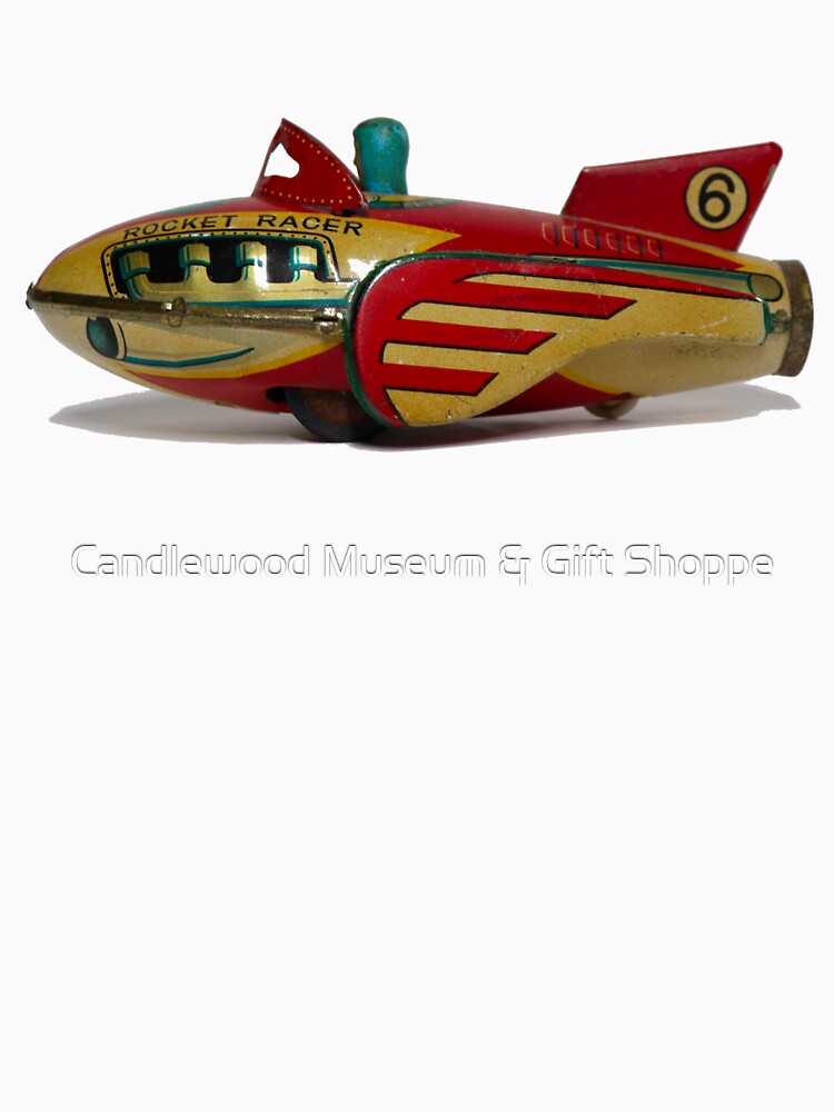 Vintage Retro Toy Rocket Ship Futurism Design by Candlewood Museum & Gift Shoppe