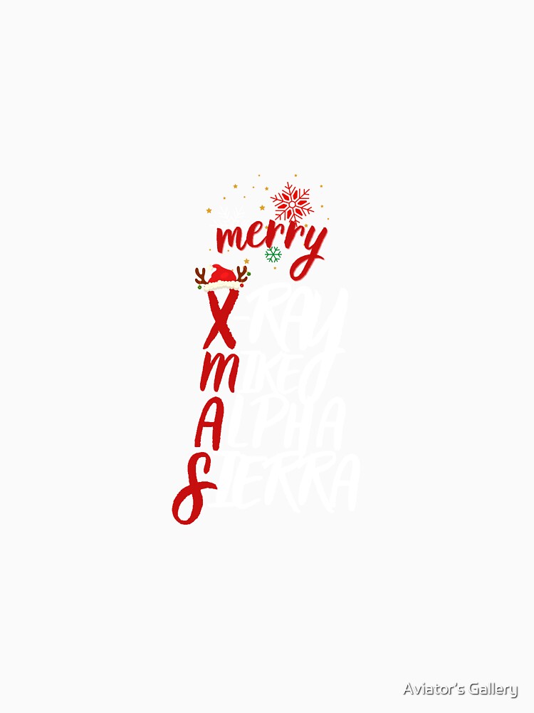 Merry X-Mas Aviation Alphabet Design | Pilot Christmas Gift by Aviator’s Gallery