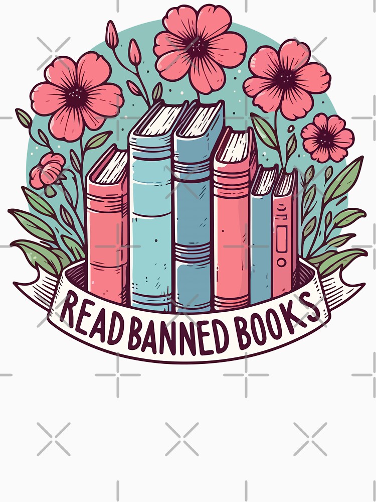 Read Banned Books Cute Floral by TomFrontierArt