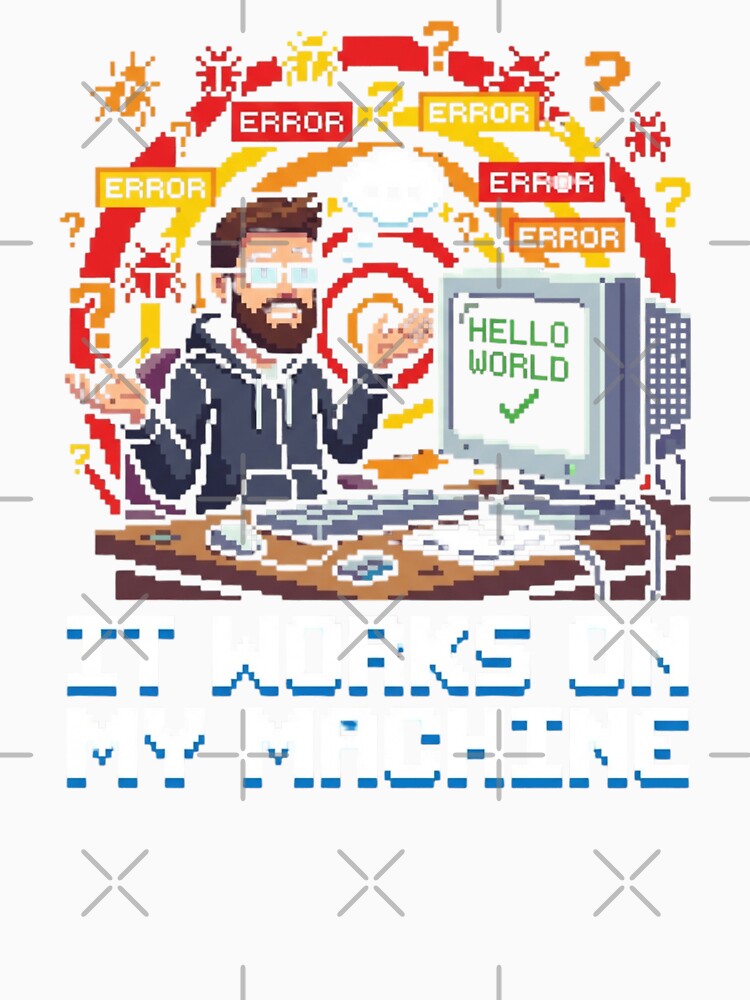 It Works On My Machine Funny Pixel Art for Developer by chattsuede