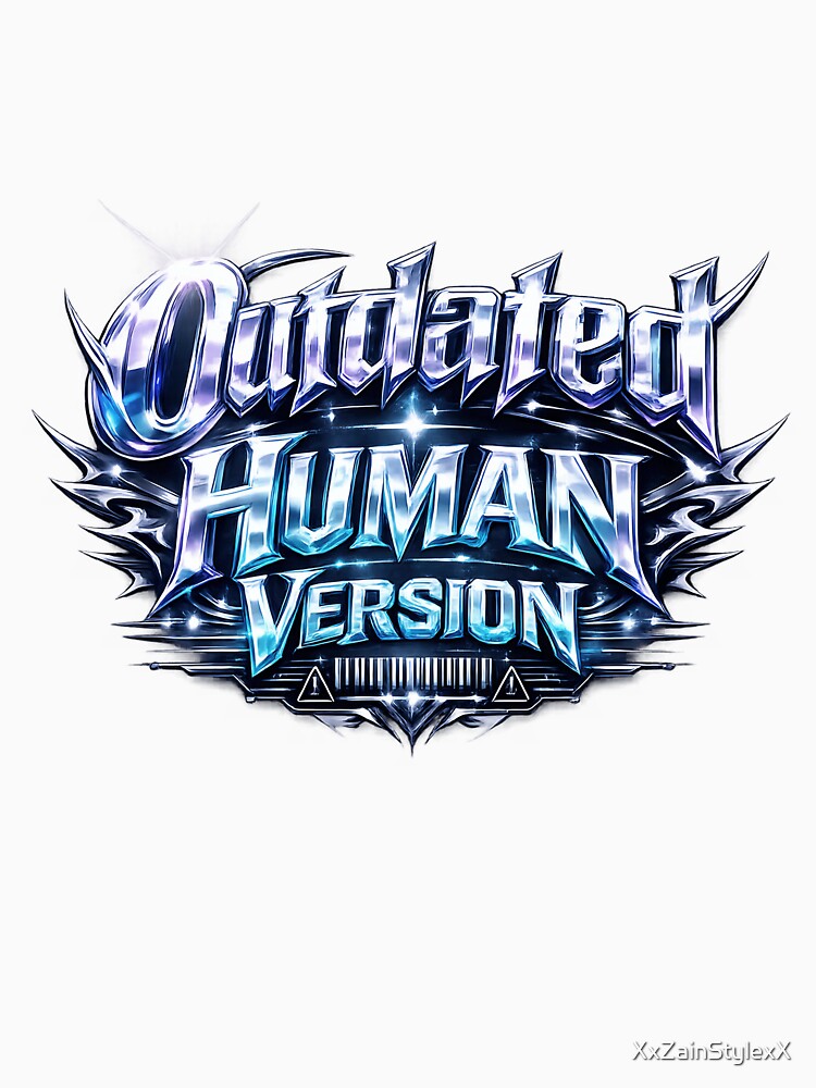 Outdated Human Version – Futuristic Y2K Cyber Typography Design by XxZainStylexX