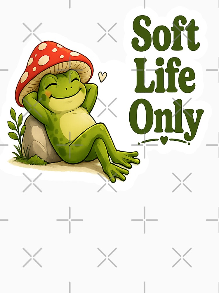 Soft Life Only Aesthetic Frog Mushroom Hat Relaxing by Xemora