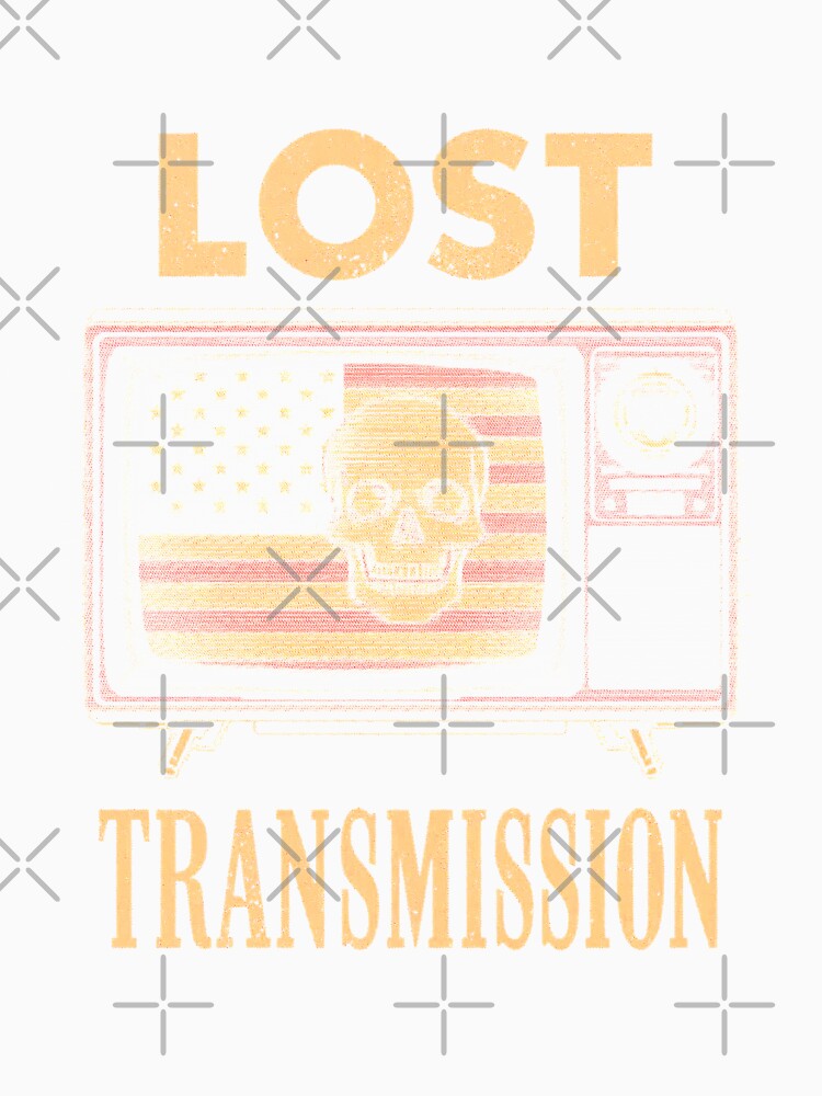 Lost Transmission – Retro TV Static American Skull Flag Streetwear by Dhenin Studio