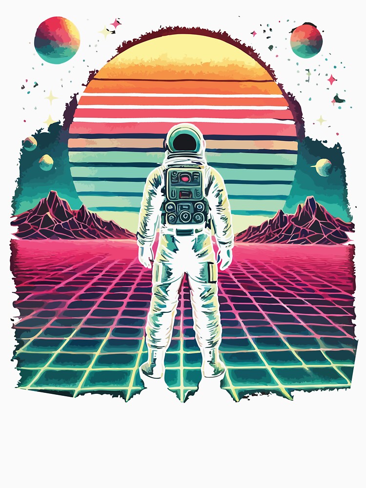 Retro Astronaut Sunset – Vaporwave Space Exploration by chantastical