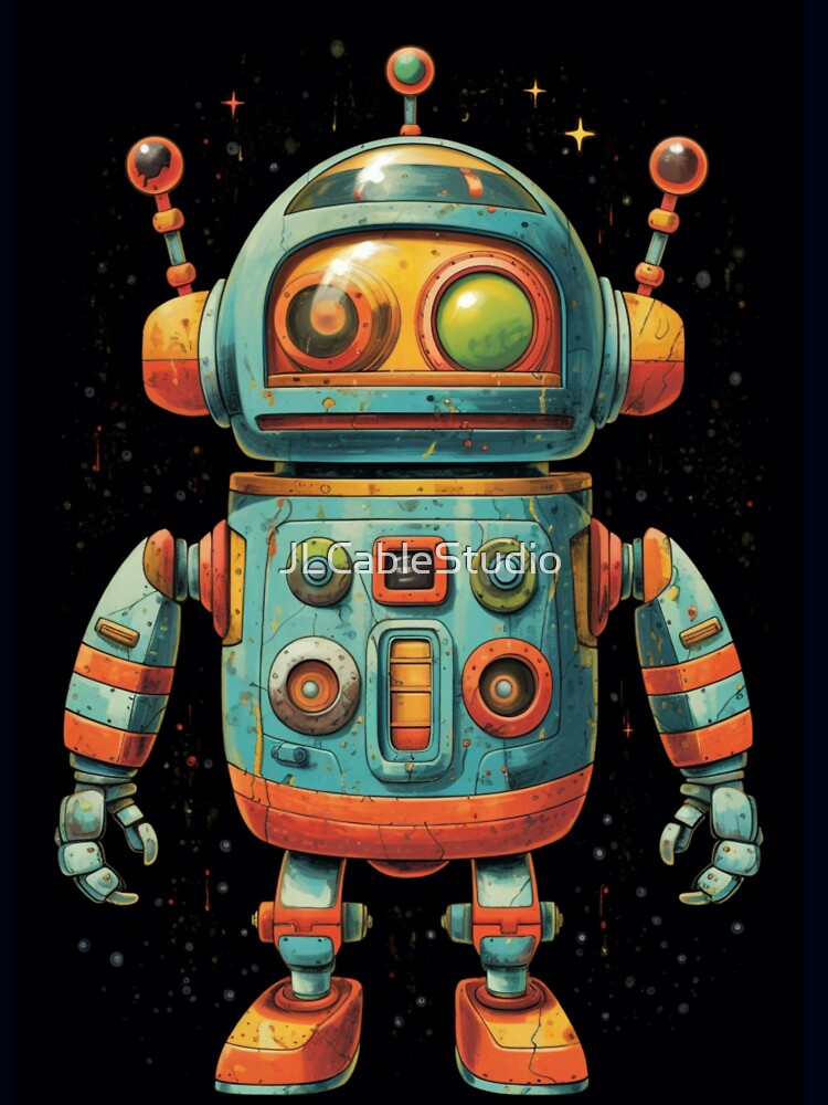 Retro 60's Space Explorer - Vintage Robot Astronaut Design by JLCableStudio