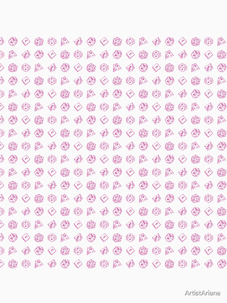 Dungeons and Dragons Dice (pink) by ArtistAriana
