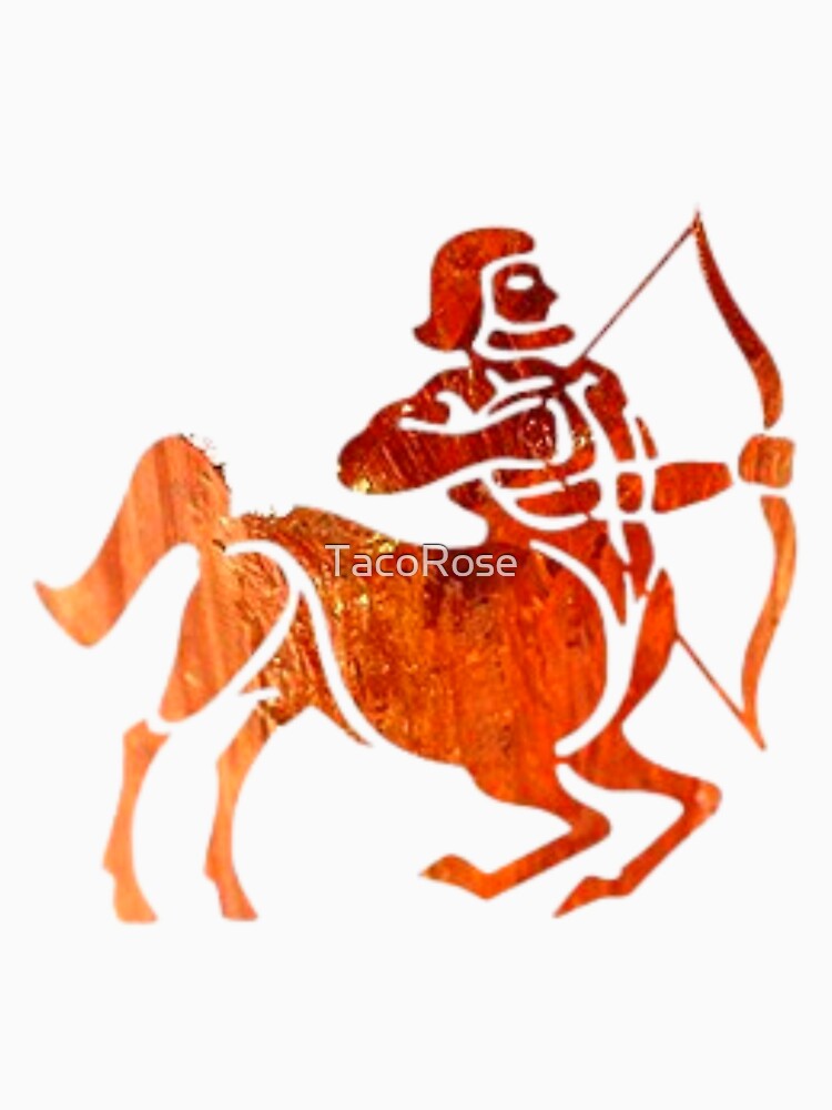 Sagittarius Zodiac Symbol Silhouette Design With November Birthstone Topaz Background by TacoRose