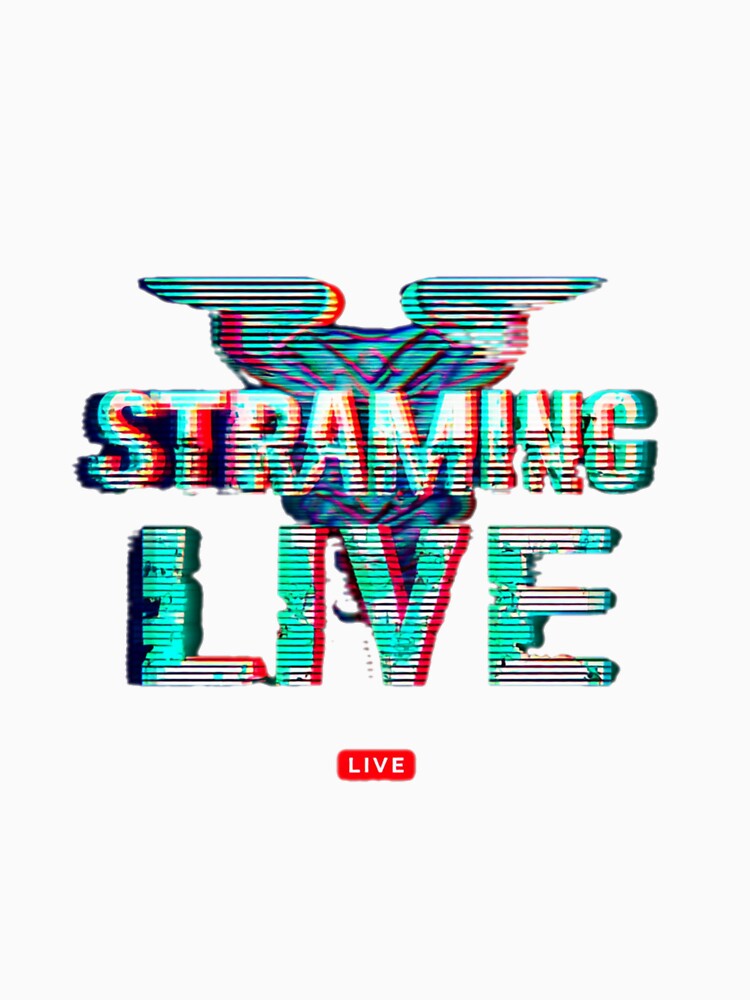 Streaming Live - Retro Glitch Effect Streamer Typography by Cairo-Ink