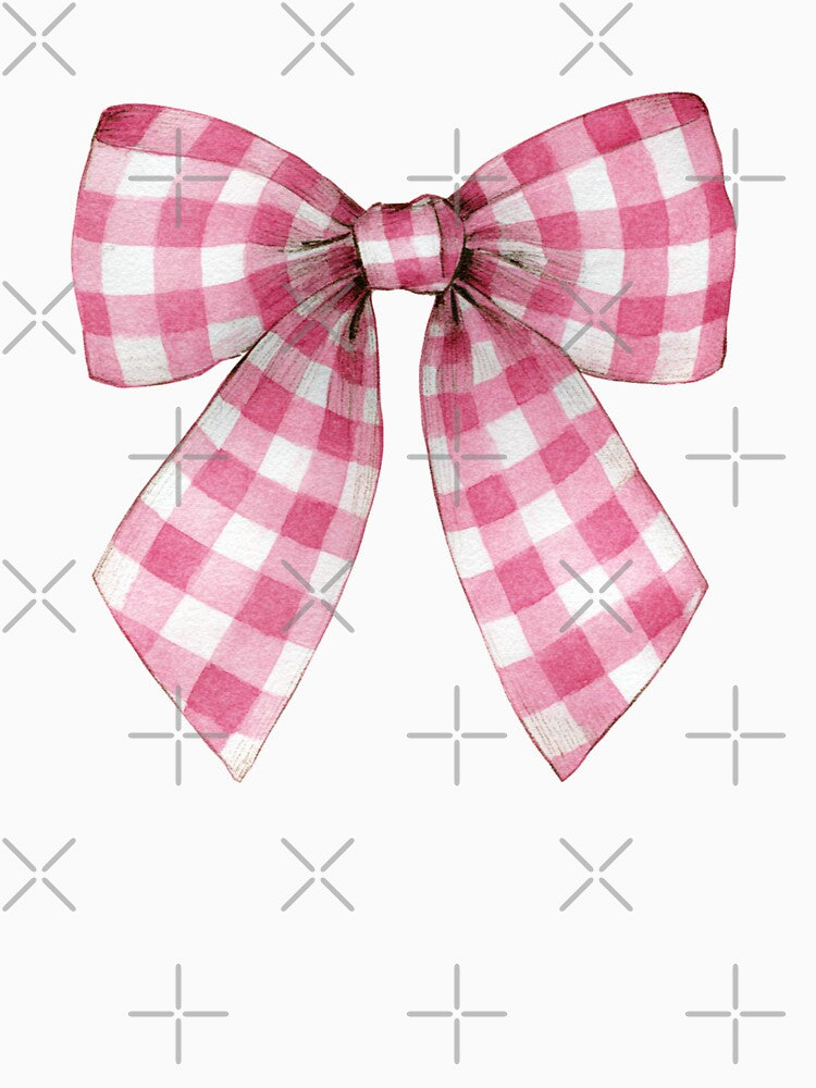 Pink gingham bow by MendaciousMina