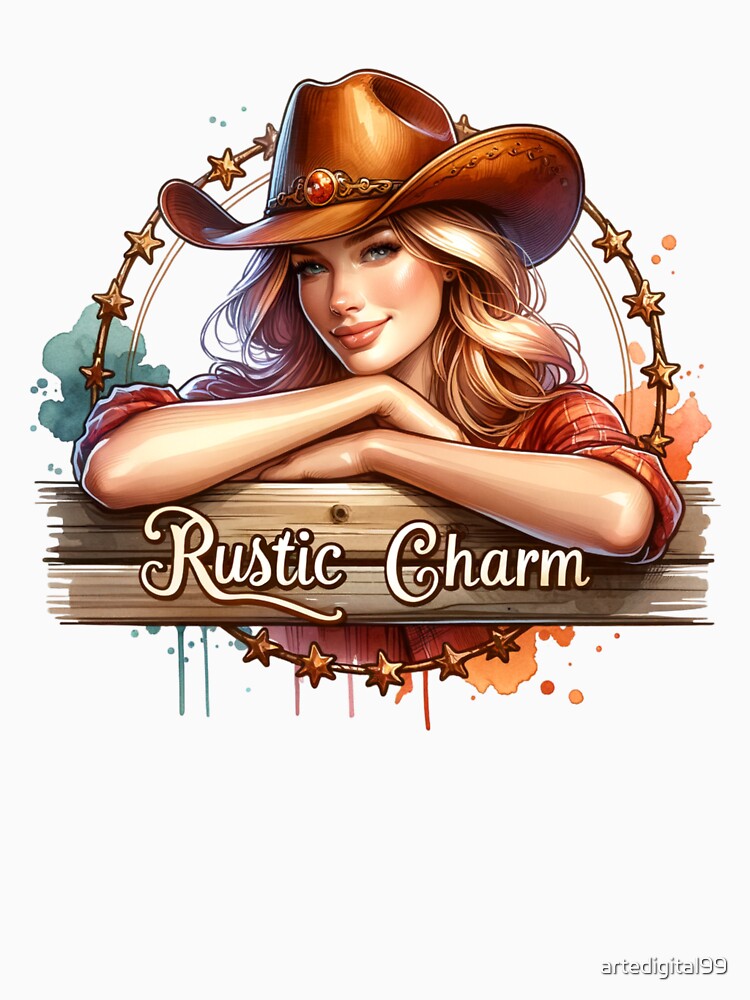 ✨Rustic Charm – Smiling Cowgirl Design for Apparel, Mugs, Stickers & More by artedigital99