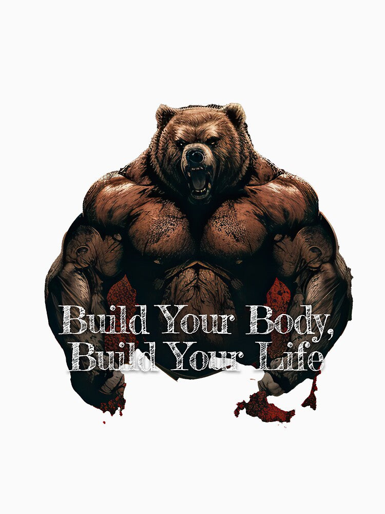 Build Your Body, Build Your Life Bodybuilding Fitness Gym Workout Exercise Merch Print  Design by tengamerx
