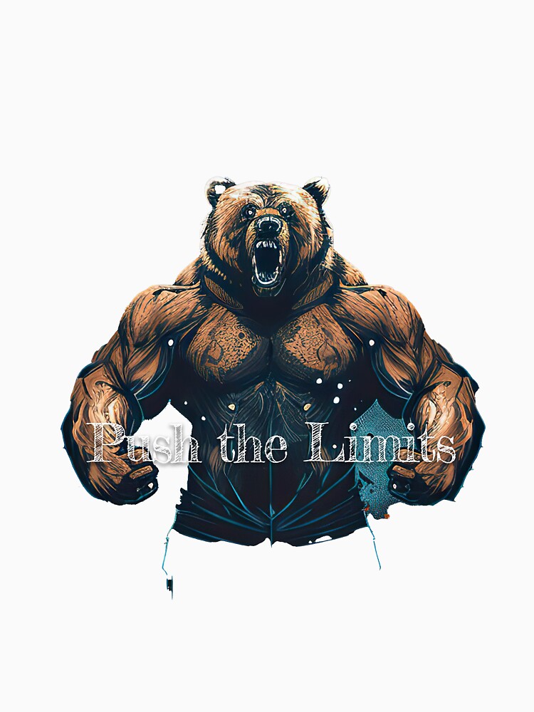 Push the Limits Bodybuilding Fitness Gym Workout Exercise Merch Print  Design by tengamerx
