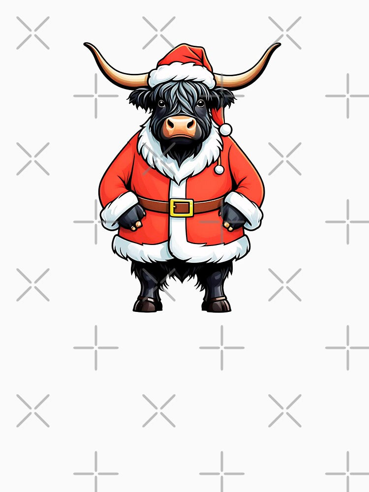 Christmas Black Highland Cow Santa by TheAnimalZ00
