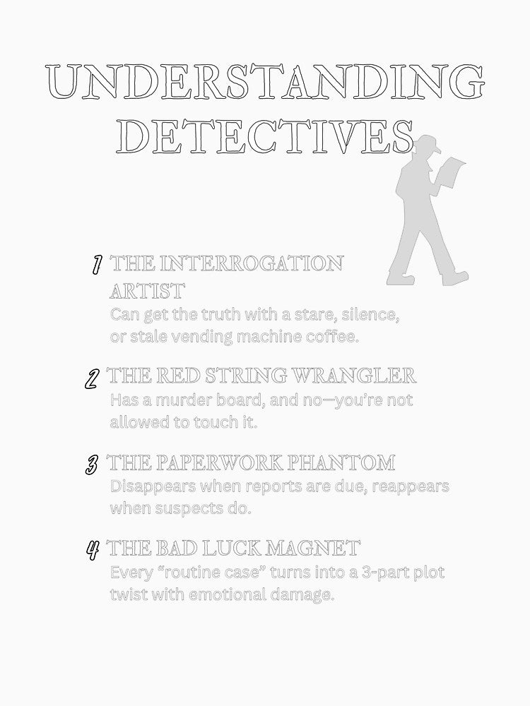 Black – Understanding Detectives – Funny Crime Solver Quotes for True Crime & Mystery Fans by PsyFlow35