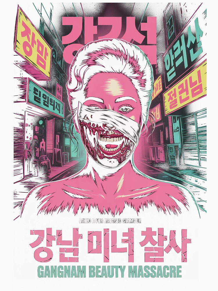 Gangnam Beauty Massacre – Ravaged Glamour Horror Tee by DreamCraze