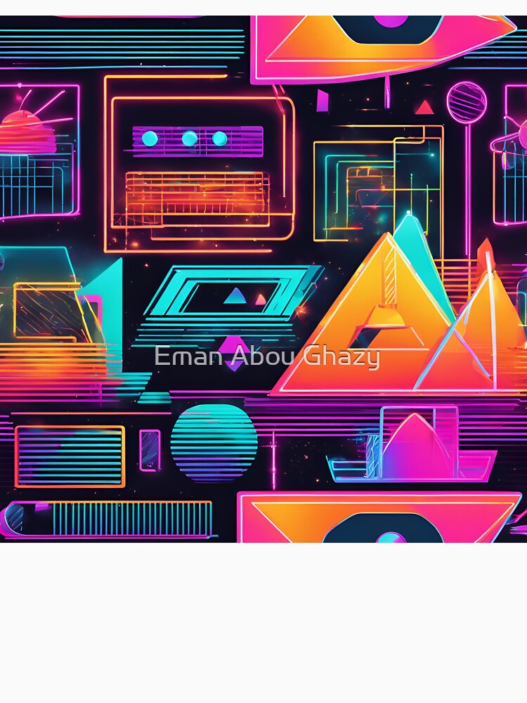 Neon Cyberpunk Gridscape by Eman Abou Ghazy