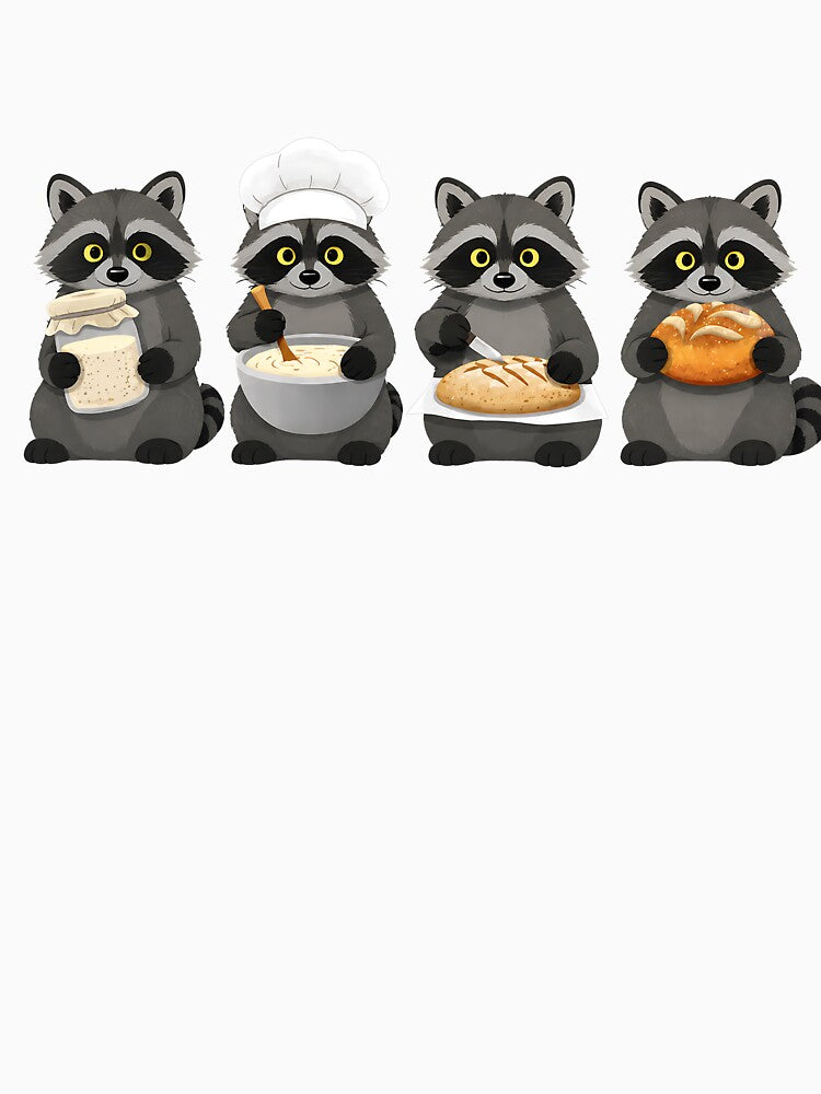 Racoon Sourdough And Bread Backing by Funny Vintage Stickers And T-Shirts