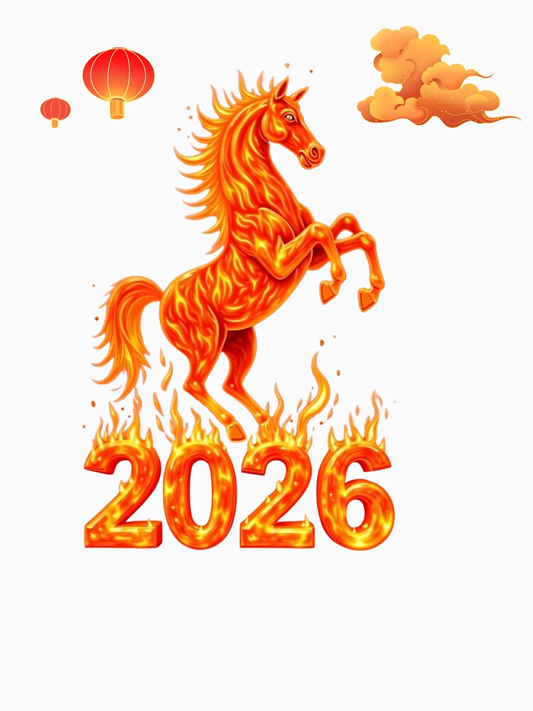 Year Of The Horse 2026 - Chinese New Year 2026 Essential T-Shirt by fantasy.world