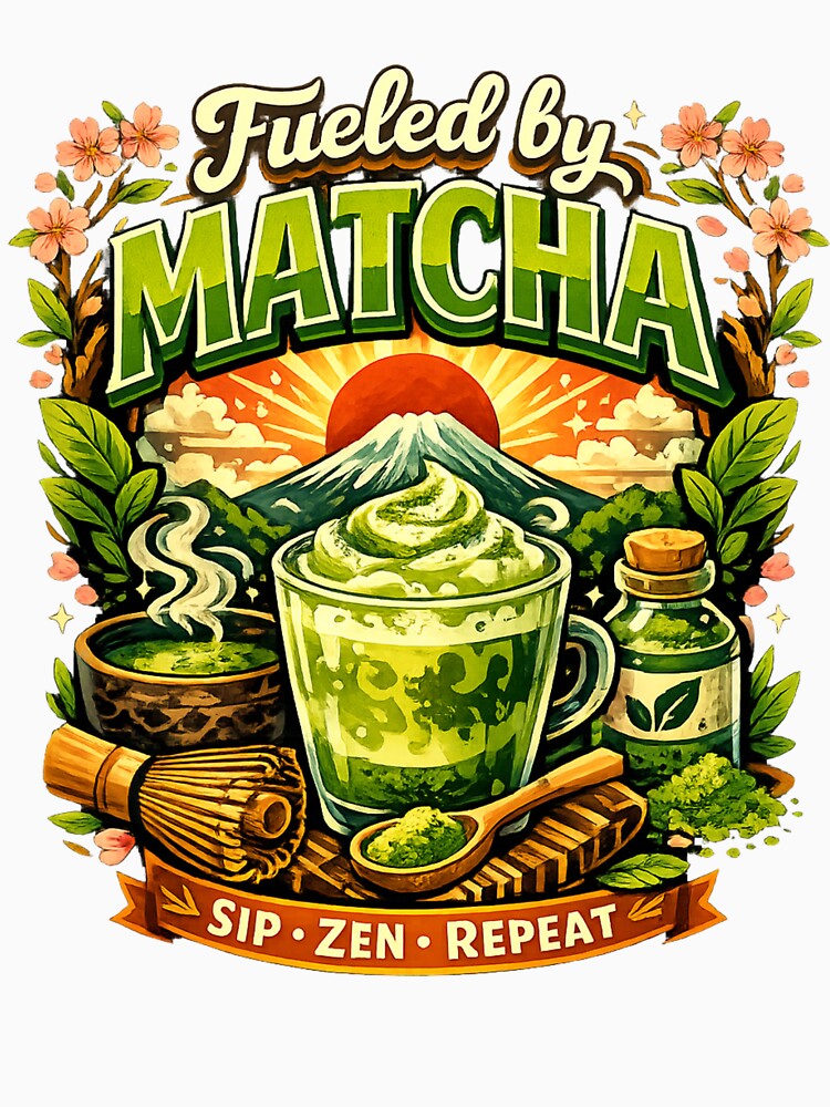 Fueled by Matcha – Matcha Lover Japanese Tea Design by shellymope