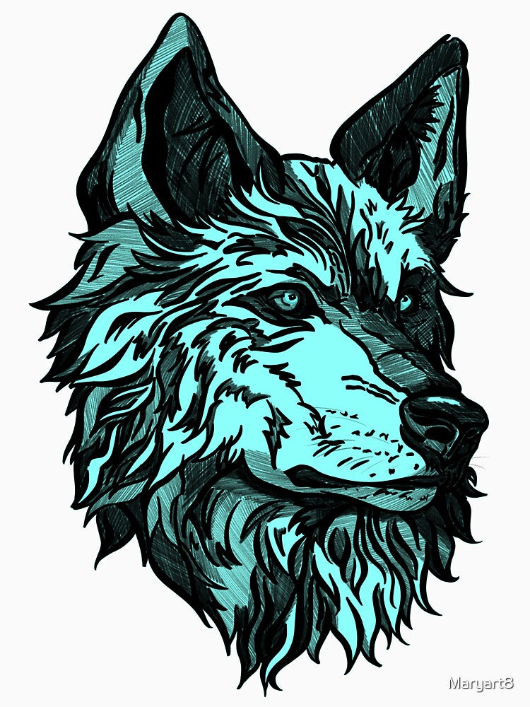 Blue wild wolf by Maryart8