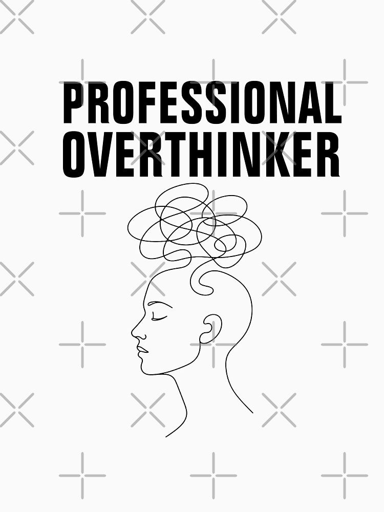 Professional Overthinker Funny Line Art Design by Art JSMY