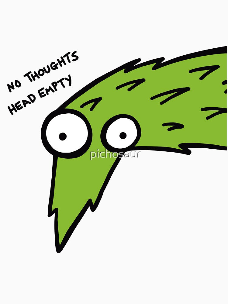 Worm on a String "No Thoughts, Head Empty" (Green) by pichosaur