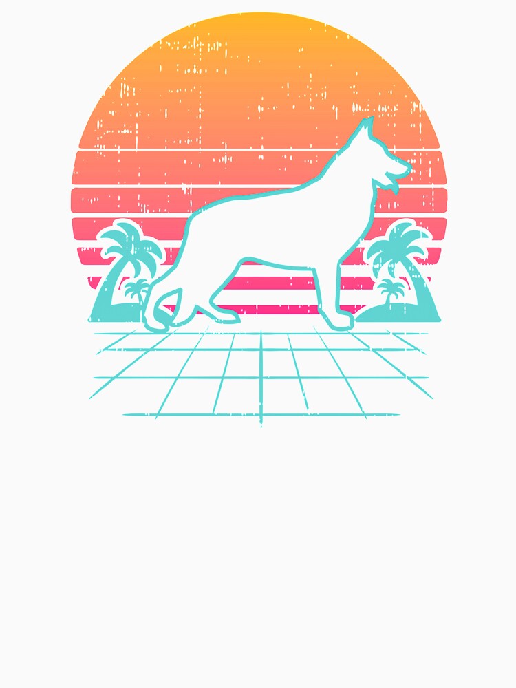 Vaporwave Art - German Shepherd Aesthetic 80s Dog Japanese by Hitagivapor