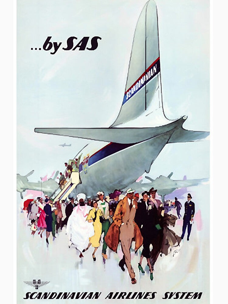 Vintage Travel Poster Denmark by SAS by Lazarz8