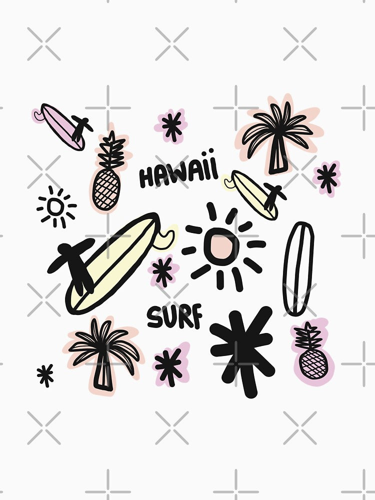 HAWAii surfing surf colors minimalist pattern by Tropical Blood