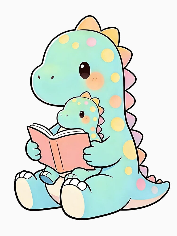 Mommy Dino & Baby Reading | Cute Family Matching Outfit by PrintStichCo