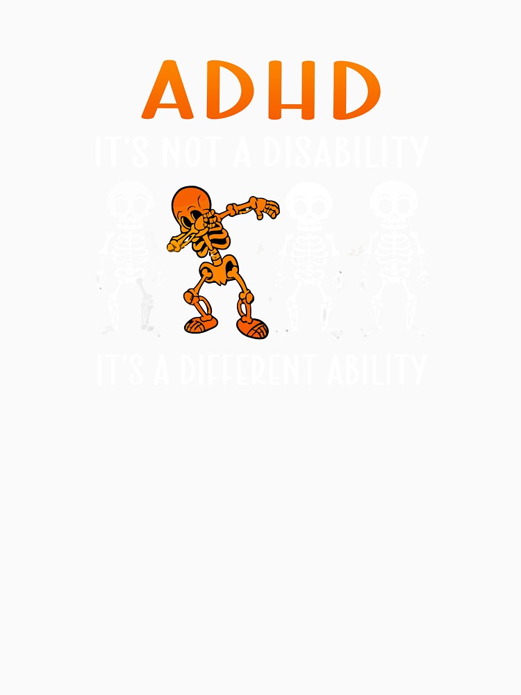 ADHD Different Ability Skeleton Design – Funny Neurodivergent Dabbing Skeleton Art by Suzy Perez Art