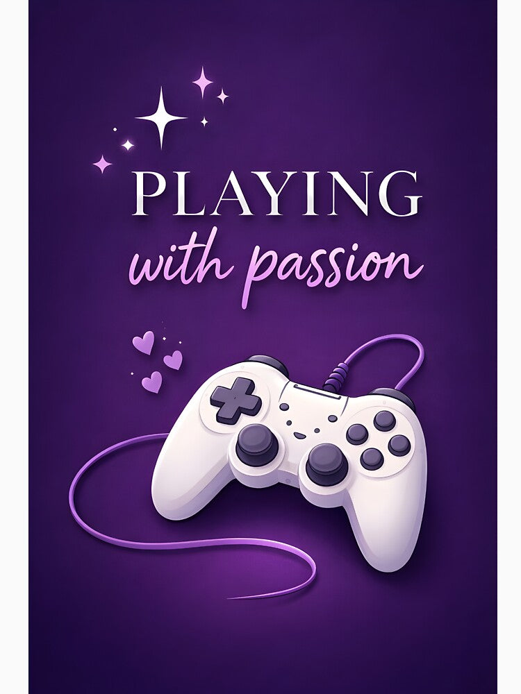 Playing With Passion – Cozy Gamer Quote Purple by CozyLifeStudio
