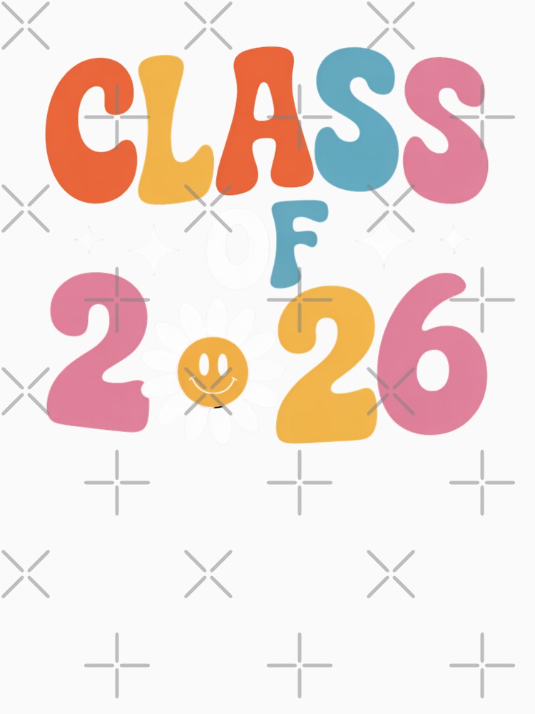 Class of 2026 Colorful Smiley Daisy Design by Gogetgiggles