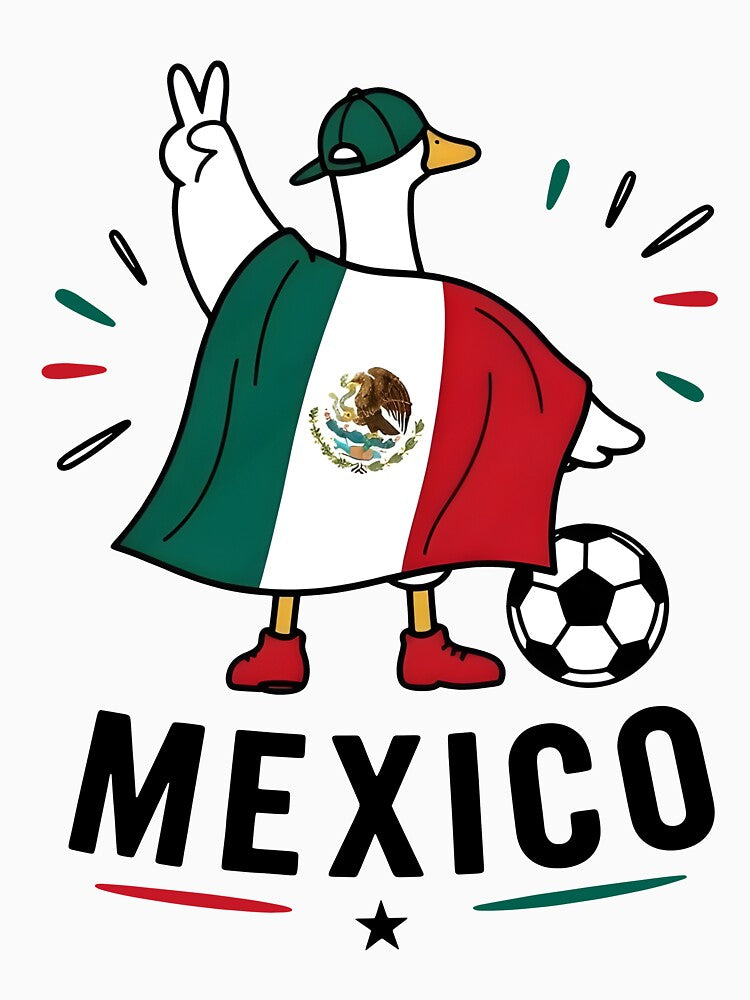 Mexico Soccer Goose Funny Soccer Futbol Fan Mexican Flag by DarylPope