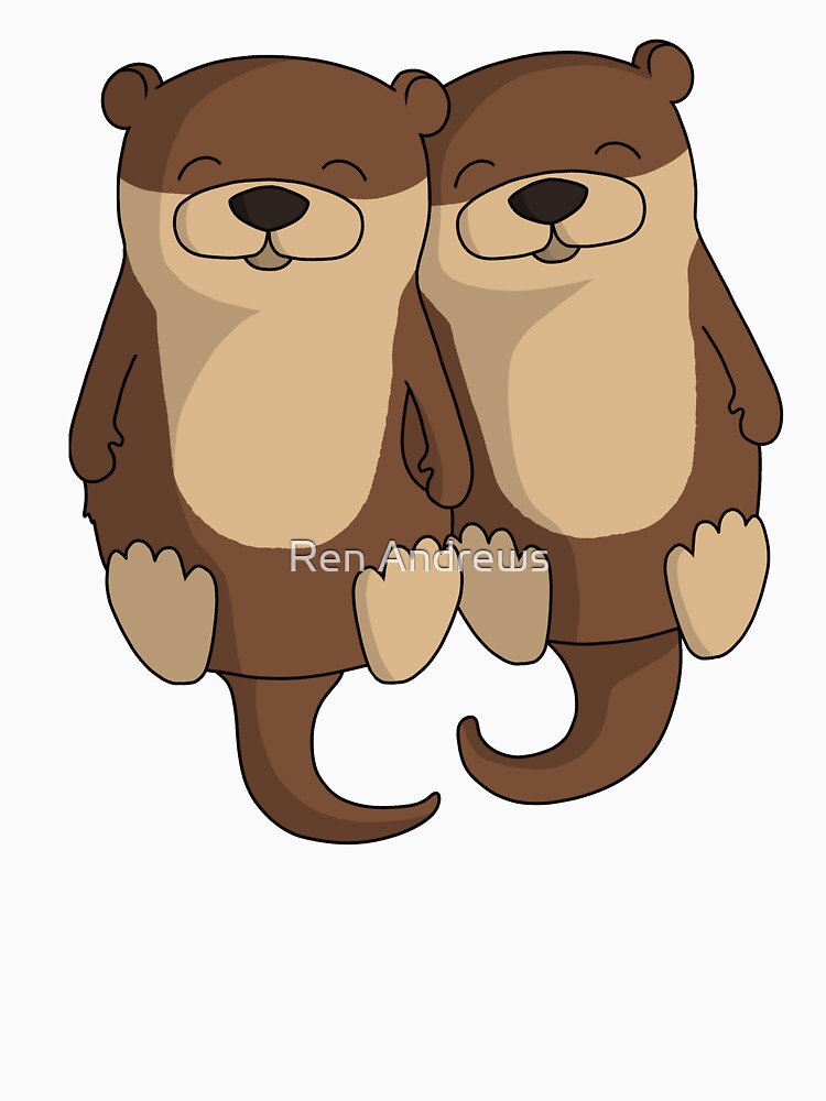Otters Holding Hands by Ren Andrews
