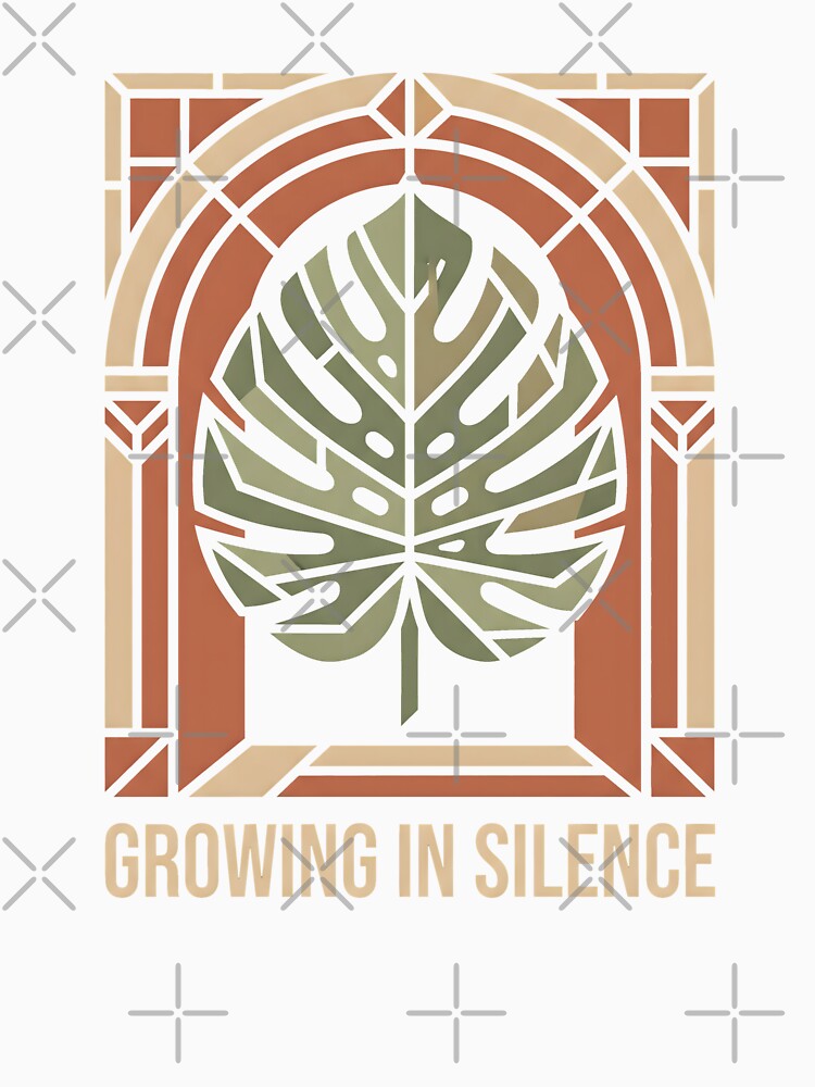 Growing In Silence Monstera Leaf Stained Glass Plant Art by SplashTastic