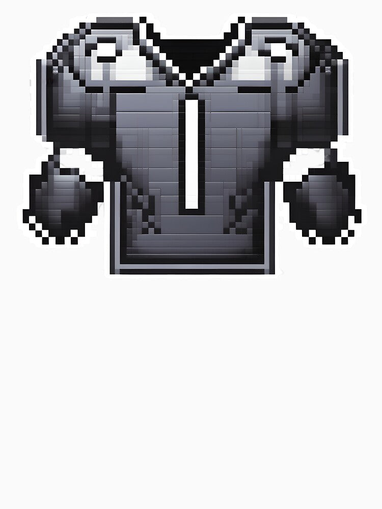 Cute Pixel Football Shoulder Pads Icon in Metallic Gray by BankMano