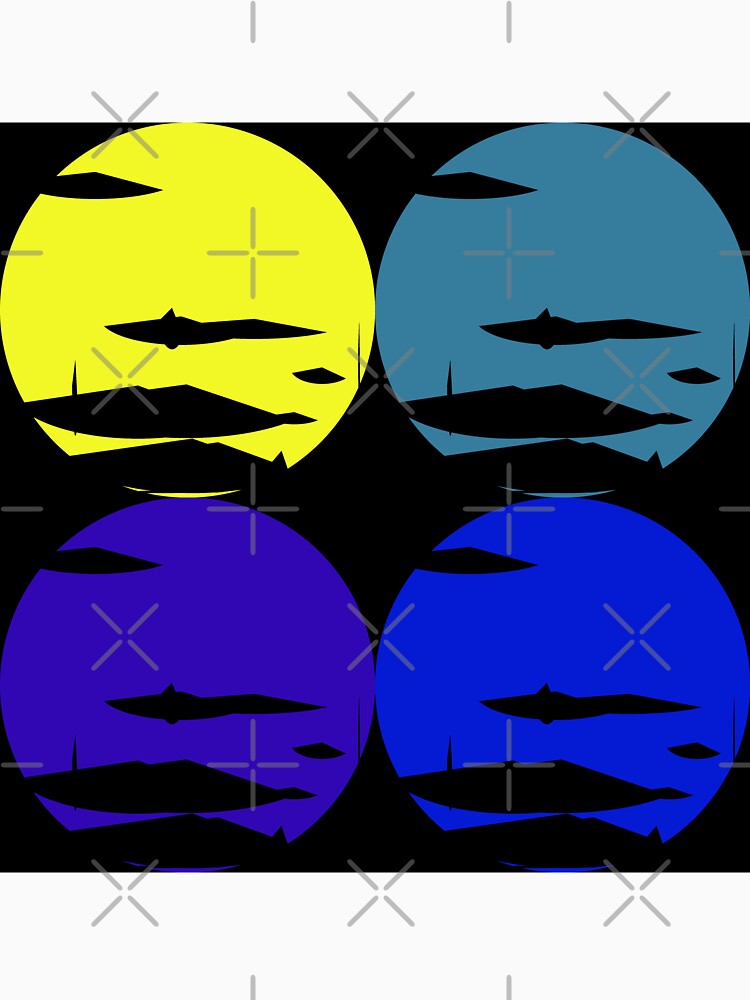 Moon - Abstract line art, geometric shapes,  polygon and circles lineart collection  (colored) #72 by Henri Le Vatius