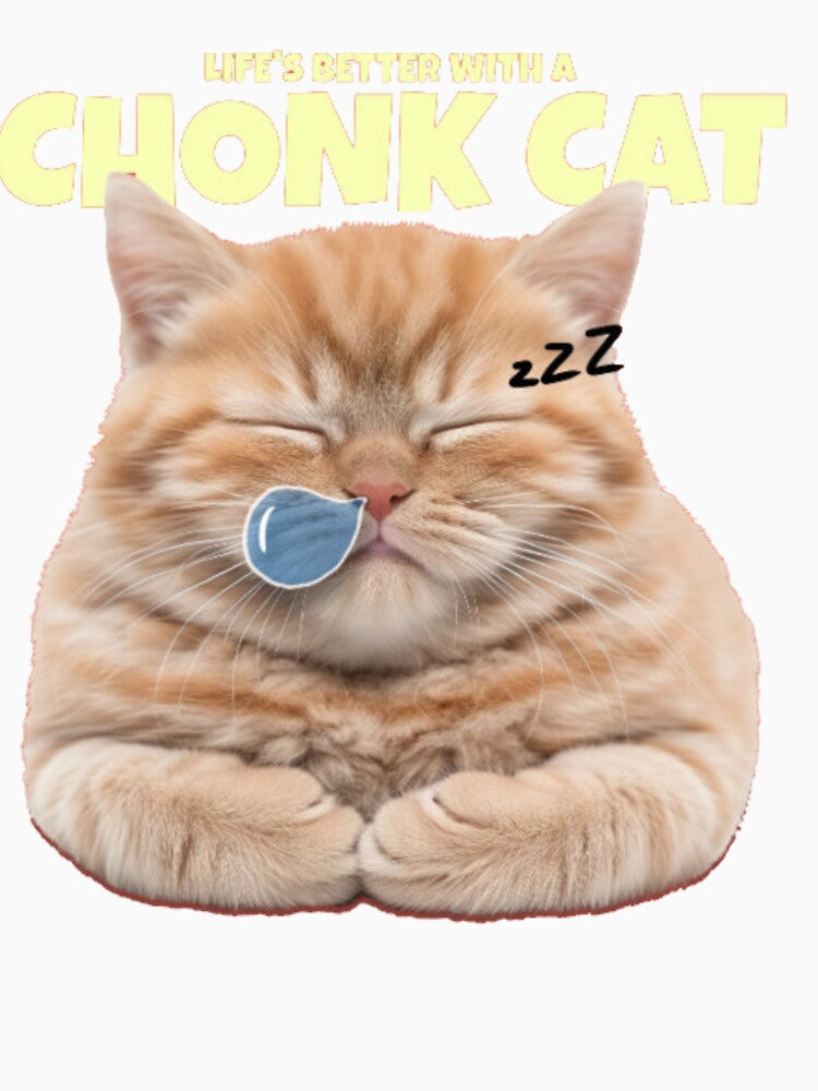 Lifes Better With A Chonk Cat Sleeping Orange Tabby by GenZFashion000