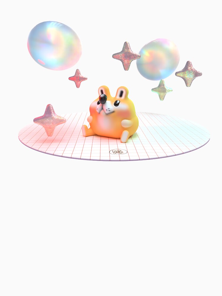Cute 3D bear in pastel with glitter and bubbles by FaniaKatz