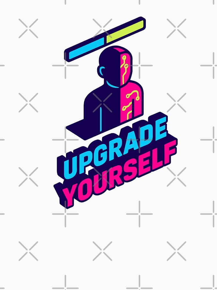 Upgrade Yourself — Neon Futuristic Motivation Art by DSGIN4YOU