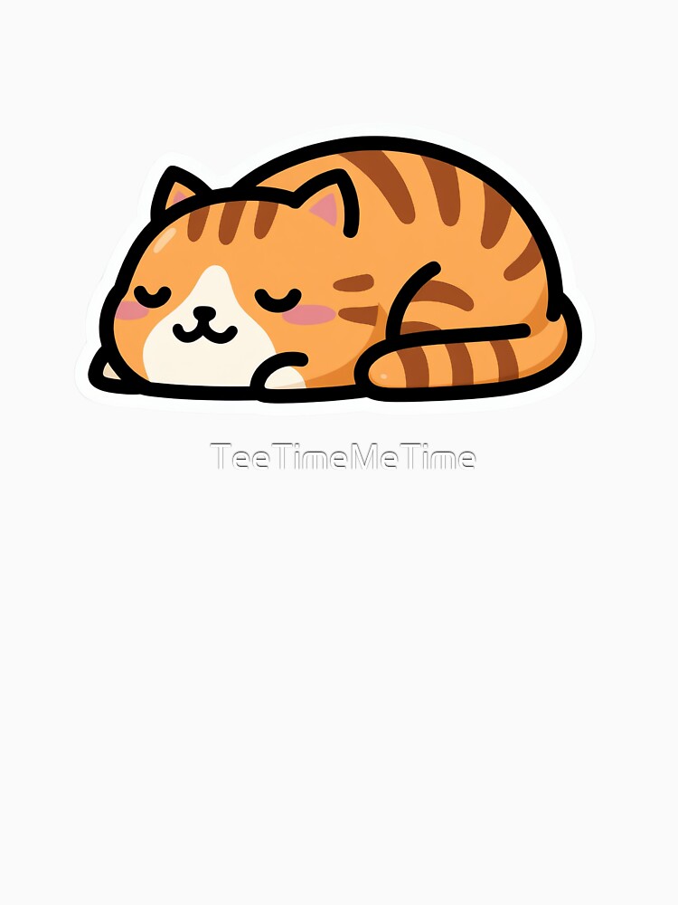 Cute Sleeping Orange Tabby Cat, Kawaii Eepy Cat Nap Loaf Funny Cat by TeeTimeMeTime