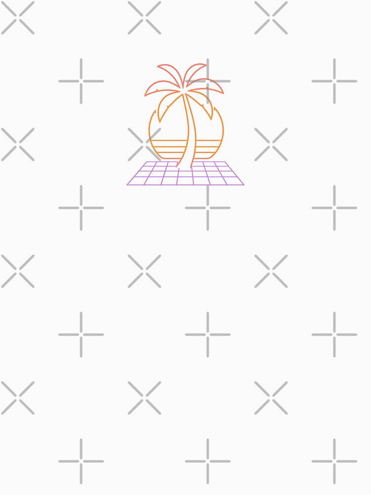 Neon Palm Grid Sunset by Le Grand Requin