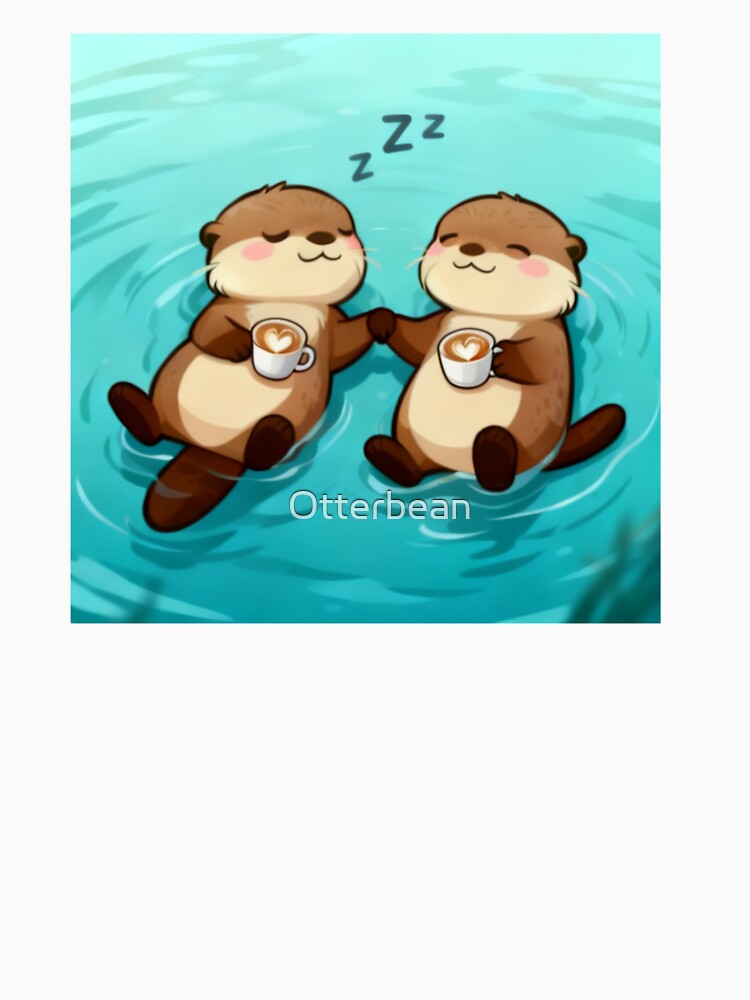 Sleepy Otters Holding Hands by otterbean